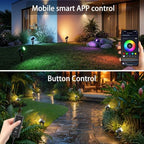 Smart Low Voltage Landscape Lights, Bluetooth Landscape Lighting, RGB Warm White LED Spotlights APP Control, 24V Outdoor Yard Spot Lights with Spike Stand, Waterproof Garden Light Music Sync - Image 7