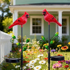 2 Pack Cardinal Garden Decor Red Bird Figurine Solar Lights Garden Stakes Decorative, Cardinal Outdoor Decor for Yard Patio Porch Lawn Ornaments Christmas Memorial Gifts Cemetery Decorations - Image 6