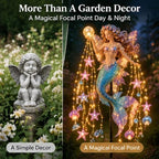 Enchanted Flower Fairy Solar Garden Light, Outdoor Figurine Statue with LED - Image 5
