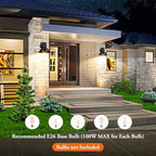 Brightever Motion Sensor Outdoor Wall Lights, Dusk to Dawn Porch Lights Outdoor Wall Sconces, Exterior Barn Lighting Fixtures with Outlet, Black Outside Lights for House, 2-Pack - Image 5