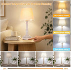 ShineTech 14" Small Table Lamps for Bedroom Rechargeable Cordless, Set of 2 - Image 2