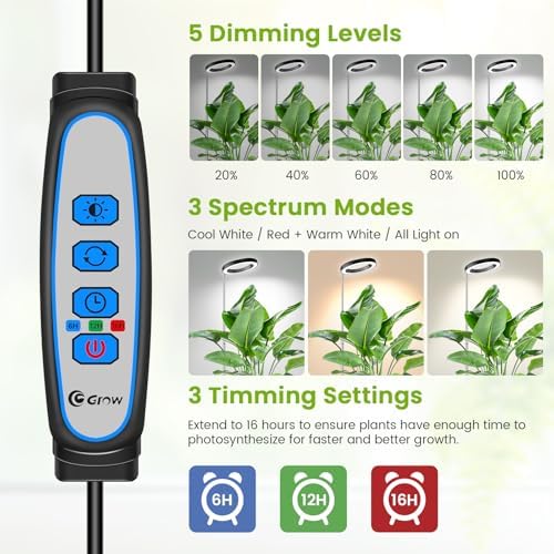Kullsinss 6.3in Grow Light, Full Spectrum Plant Lights for Indoor Growing - Image 4