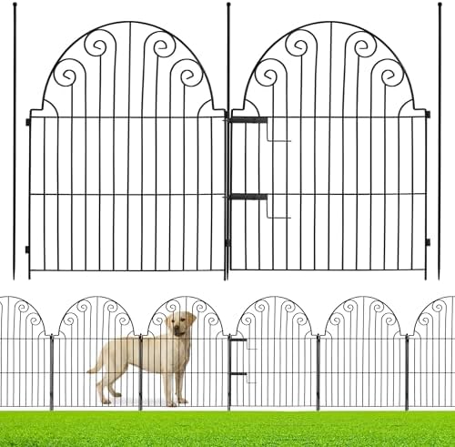 Garden Fence 5 Panels, 36 in H Above Ground, No Dig Metal Fence by Unknown