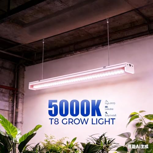 Grow Lights for Indoor Plants Full Spectrum Grow Lights for Seed Starting,4FT Plant Light for Indoor Plants,252W(6x42W 1400W Equivalent) Linkable Design,Greenhouse,Pinkish White,6 Pack - Image 2