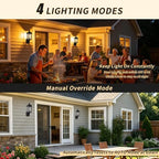 JYO 16" Motion Sensor Outdoor Wall Light Fixtures, Outdoor Wall Sconce with Seeded Glass & E26 Socket Matte Black Wall Mount Exterior Waterproof Wall Lantern for House Front Door Garage (01-BK-MA) - Image 3
