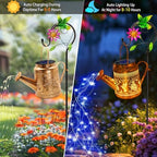 Big Solar Lanterns Outdoor Waterproof, Gift for Mom Grandma Women Wife Daughter Mother's Day, Blue Hummingbird Watering Can Light With Shepherd Hook, Solar Path Light Yard Outdoor Patio Garden Decor - Image 7
