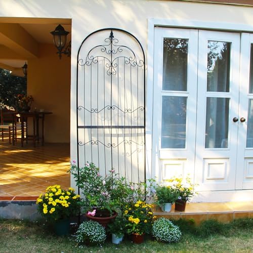 Garden Trellis for Climbing Plants 86.6" H x 29.5" W Tall Garden Trellis Wrought Iron Heavy Scroll Metal Decoration Lawn Patio for Rose Clematis Ivy Weather Resistant by SCENDOR
