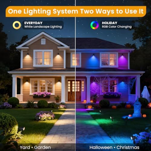RGBW Low Voltage Landscape Lights Kit, Outdoor Spotlight 12Pack - Image 2