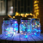 Solar Mason Jar Lights, 12 Pack 30 LED Waterproof Lid Light with Hangers (No Jar), Fairy Firefly Outdoor String Lights for Regular Mason Jar, Patio, Yard, Garden, Wedding Decoration (4 Colors) - Image 2