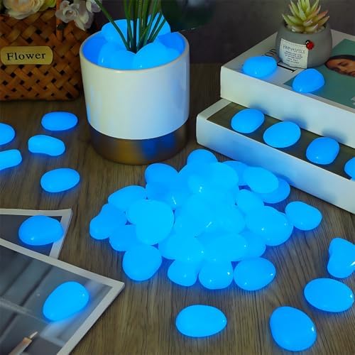 Landical 200 Pcs Glow in the Dark Rocks for Garden,Dark Blue,1.8 Inch - Image 6