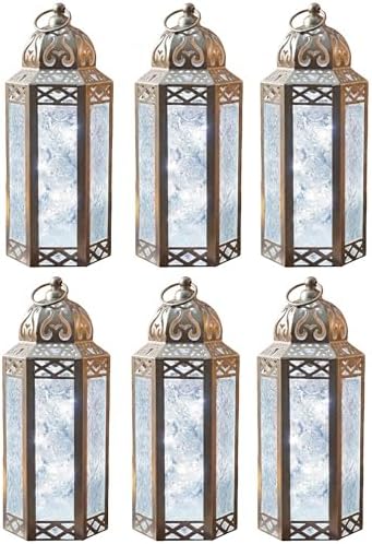 Vela Lanterns Decorative Indoor LED Candle Holder, White Gold, M, 6-Pack by VelaCandleLanterns