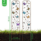 SUNNYPARK Set of 2 Butterfly Metal Garden Trellis for Climbing Plants, Decorative Vegetables Flowers Vine Trellis for Outdoor Patio 60'' H x 11'' W - Image 2