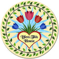Tulips Hex Sign 14 X 14 Round Metal Sign by ArtFuzz
