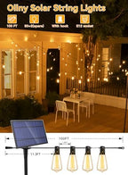 Ollny 50+2 LEDs ST38 Solar String Lights, 100 FT 3 Modes Timing Dimmable - Image 2