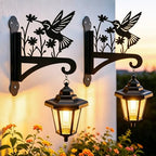VOOKRY Solar Wall Lanterns Outdoor, Waterproof 2 Pack Hanging Lights with Hummingbird Hooks, Wall Mount Sconce with 3 Solar Panels for Patio Porch Yard Garden Decor, Dusk to Dawn 2700K Warm White by VOOKRY