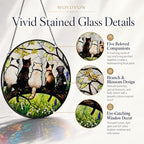 Cute Cat Stained Glass Suncatcher, Pet Theme Window Hanging Decor, Kitty Sun Catcher Ornament for Living Room, Animal Lover Memorial Gift 9.8 - Image 3