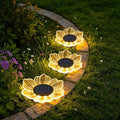 Solar Flower Shaped In-Ground Lights, 3 Pack Waterproof LED Petal Pathway Lights, Outdoor Acrylic Landscape Lights for Garden Yard Walkway Patio (Petal) by RoamingLight