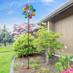 JAXPETY Windmill for Yard, Wind Spinner with 360°Rotation and Ground Stakes for Garden, Colorful (Rainbow) - Image 4