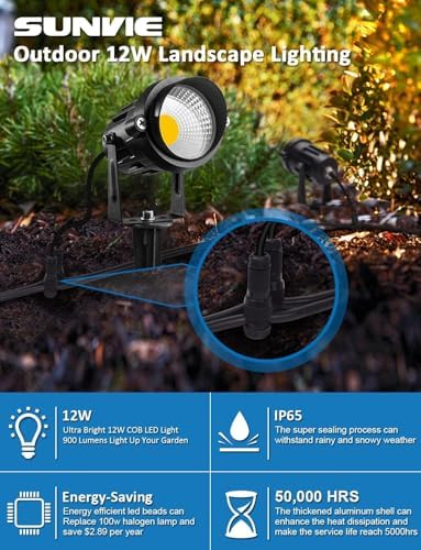 SUNVIE Low Voltage Landscape Lights Landscape Lighting with Connector 8Pack - Image 5