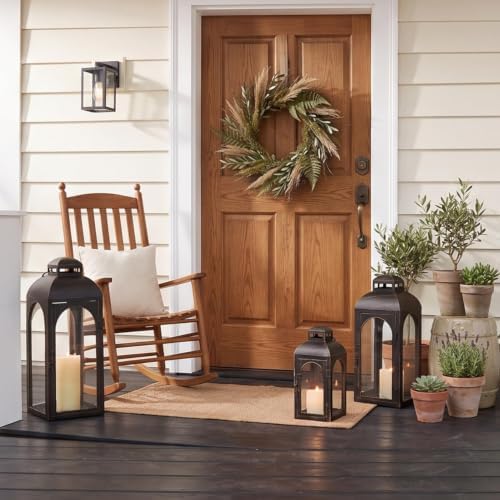 NEEDOMO Lanterns Decorative Indoor&Outdoor,Set of 3 Outdoor Lanterns for Porch, 26" Metal Frame Candle Holders with Glass, Fall, Christmas - Image 6