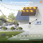 addlon 198FT(192FT+6) Solar String Lights Outdoor, Waterproof, Last 20+ Hrs - Image 6