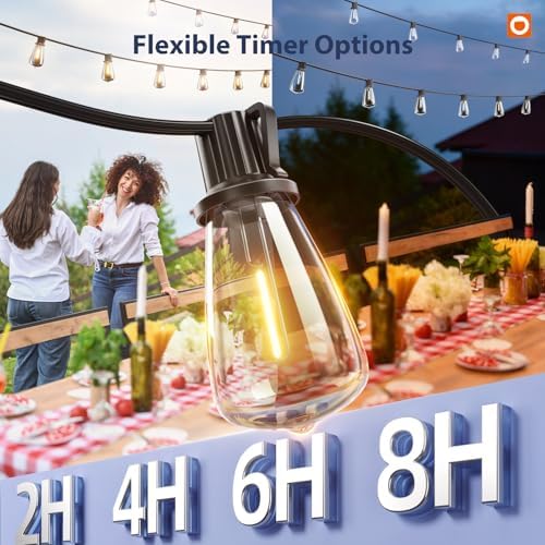 addlon 102FT(96+6) Solar String Lights Outdoor with Remote, Last 30+ Hrs - Image 5
