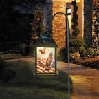 Solar American Flag Lights Outdoor Eagle Garden Lantern with Shepherd Hook - Image 5