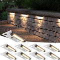 SUNVIE 8-Pack 7 Inch Retaining Wall Lights 5W LED Waterproof Hardscape Lighting 12V Low Voltage Step Lights Outdoor Landscape Lighting with Connectors 3000K Warm White Paver Lights, ETL Listed Cord by SUNVIE