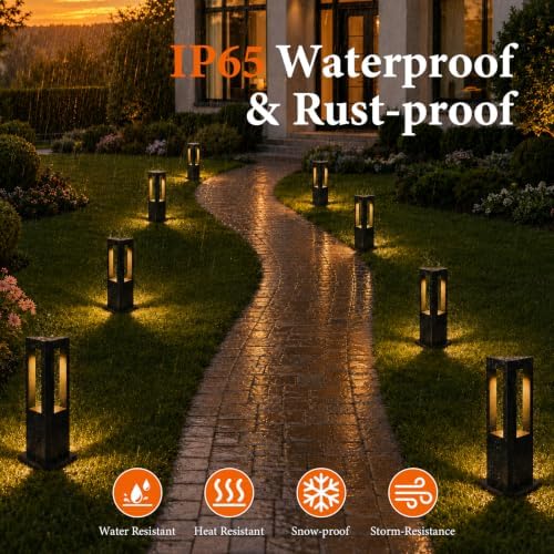 Landscape Pathway Lights Modern Black Path Light Cone LED Bollard Lighting Fixture Outdoor Sideway Lighting With Aluminum Housing Walkway Lamps Waterproof 3000k Lawn Light For Garden Yard House Park - Image 5
