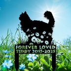 Custom Longhair Cat Memorial Stake, Cat Standing on Flowers Grave Marker, Personalized Pet Loss Gift Metal Garden Plaque (Cat Standing on Flowers) - Image 4