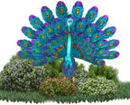 Garden Ornaments Outdoor, Peacock Statue Sculptures Metal Bird Art Decoration for Yard Porch Patio Lawn, 42x15x32 cm - Image 7