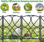AMAGABELI GARDEN & HOME 10 Panels 24in(H)×10ft(L) Decorative Garden Fences and Borders for Dogs Rustproof Metal No Dig Fence Panels Garden Edging Border for Animal Barrier Flower Beds Yard Patio - Image 2