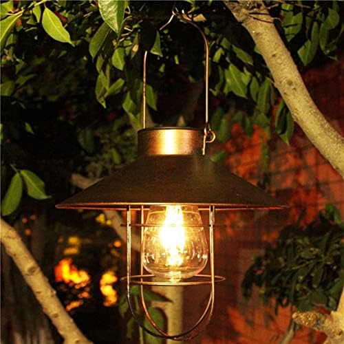 Solar Outdoor Hanging Lanterns with Handle Retro Solar Lights Patio Decor Patio IP65 Waterproof Yard Art Garden Accessories Outdoor Decorations for Christmas Porch Lawn - Image 2