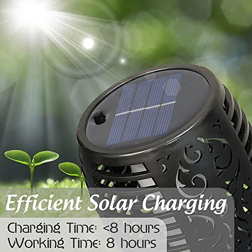 Outdoor Solar Torch Lights with Flickering Flame, Fire Effect Garden Light, Solar Powered Torch Light for Patio (Set of 2) - Image 5