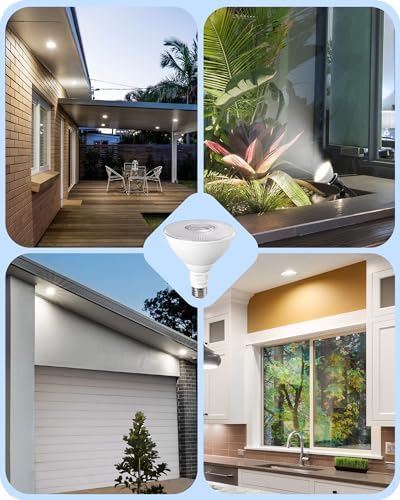 EDISHINE PAR38 LED Flood Light Bulbs Outdoor Dimmable 5000K 1800LM 6 Pack - Image 7