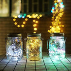 Solar Mason Jar Lights, 12 Pack 30 LED Waterproof Lid Light with Hangers (No Jar), Fairy Firefly Outdoor String Lights for Regular Mason Jar, Patio, Yard, Garden, Wedding Decoration (4 Colors) - Image 4