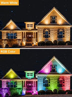 ZUCKEO 10W Christmas Spotlights Outdoor Spot Lights for Yard, LED RGB Color Changing Landscape Lighting Plug in, 120V Waterproof Remote Control Spotlight for House Garden Halloween Decoration(4Pack) - Image 7
