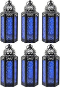 Vela Lanterns Decorative Indoor Moroccan Candle Holder, Cobalt, M, 6-Pack by VelaCandleLanterns