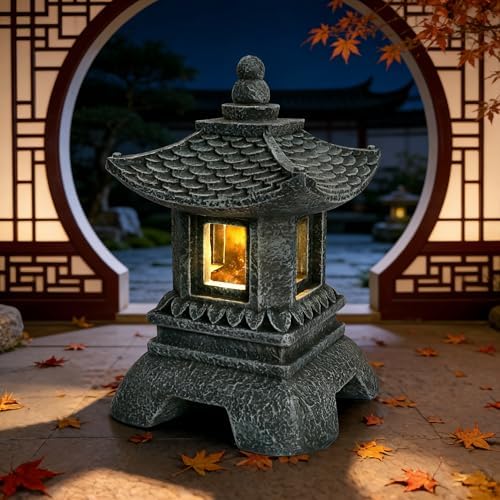 Zen Garden Pagoda Statue, Zen Asian Pyramid Garden Statue, Resin Zen Fountain-Like Tower for Weddings, Patios, Gardens & Landscaping - Image 5