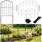 Decorative Garden Fence 24in (H) x 21ft (L), 20 Panels No Dig Garden Fencing Animal Barrier for Dogs Rabbits Arched Flower Bed Edging, Metal Wire Border Panel for Outdoor Patio Yard Decor by Miuwauer