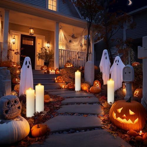 14"×4" Large Outdoor Flameless LED Candles, IP45 Waterproof, White 2 Pack - Image 6
