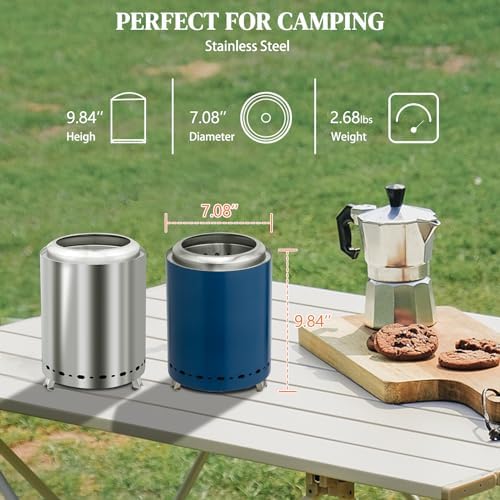 7.1 * 7.1 * 9.7in smokeless fire Pit Blue - Image 7