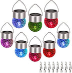 SUNWIND Hanging Solar Ball Lights Outdoor - 8 Pack Auto Color Changing Cracked Glass Decorative Garden Lights Hanging Solar Lanterns for Yard, Patio, Fence, Tree, or Holiday Decoration(Multi-Color) by SUNWIND