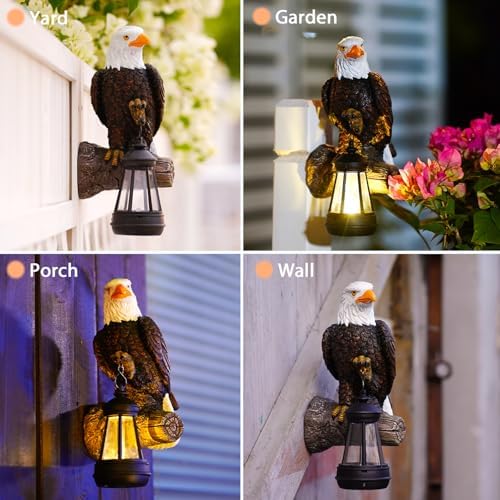 Solar Eagle Tree Decor Outdoor, Hanging Eagle Statue with Lantern - Image 6