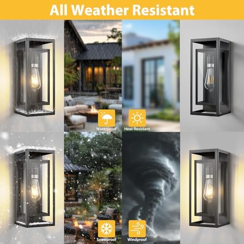 14" Dawn to Dusk Outdoor Light Fixture, 2-Pack Outdoor Wall Lights - Image 3