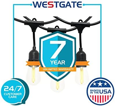 Westgate Lighting 24Ft Indoor/Outdoor Linkable LED String Lights, Commercial Grade with 12 Sockets & LED Bulbs – Bistro, Pergola, Deck, Patio, Market, Cafe, Gazebo, Party Decor - Image 7