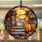 Autumn Pumpkin Spice and Books Acrylic Suncatcher - Image 4