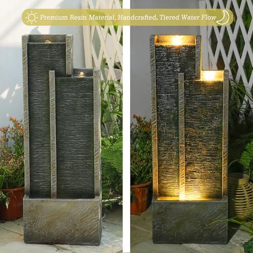 Bumilgar Indoor Water Fountain 35.4-Inch Modern Rectangular Waterfall - Image 2