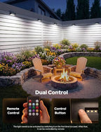 VOLISUN Fence Lights Solar Powered with Remote 8 Pack, Warm White, Cool White and RGB Color Glow LED Solar Lights Outdoor, Dusk to Dawn Solar Fence Lights for Patio, Backyard, Railing, Deck, and Wall - Image 2