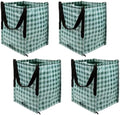 DURASACK Heavy Duty Storage Tote Bag 22-Gallon, Gingham Green, Pack of 4 by DURASACK